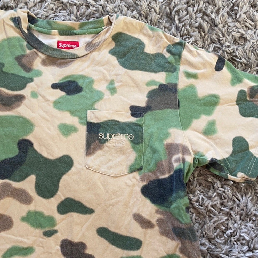 SUPREME NY RARE Overdyed Painted Camo print Tshirt Size M tee